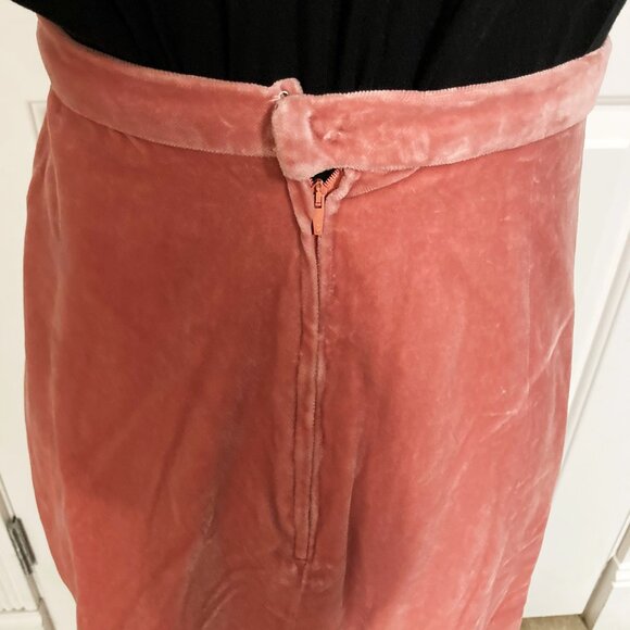 Vintage dusty rose pink long velvet maxi ankle a-line skirt ~ Boho XXS XS SMALL - Picture 8 of 9